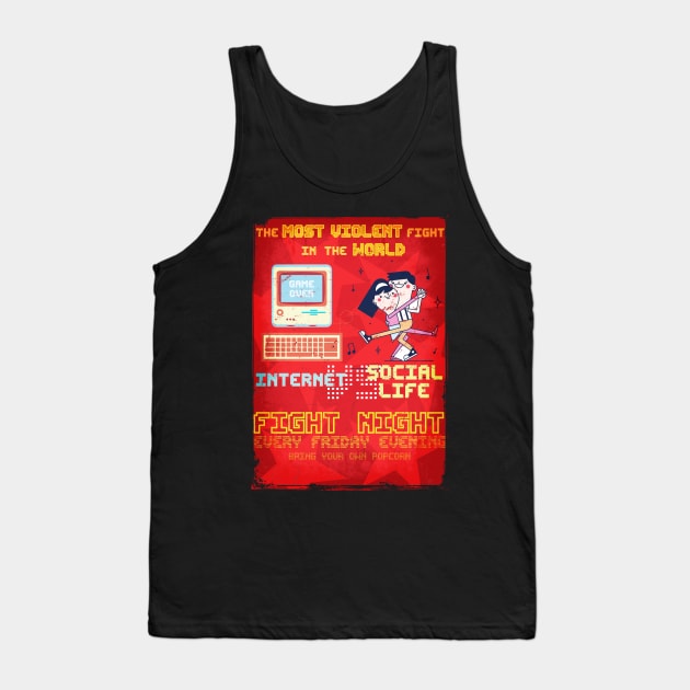 Fight night - Internet vs Social Life Tank Top by valsymot